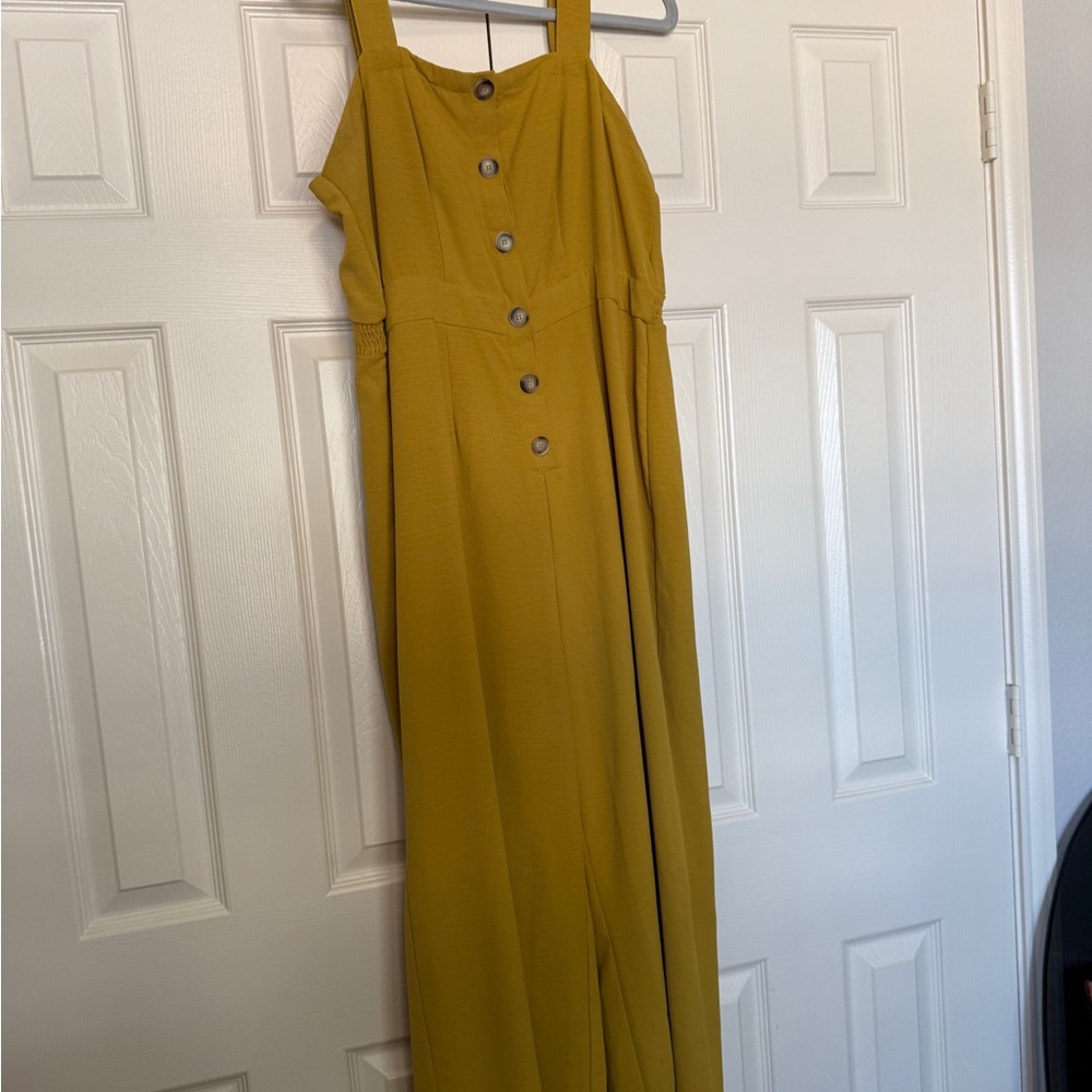 Daytrip Mustard Button-Front Dress